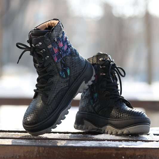 Women's Integrated Fleece-lined Thick Waterproof Northeast Outdoor Snow Boots