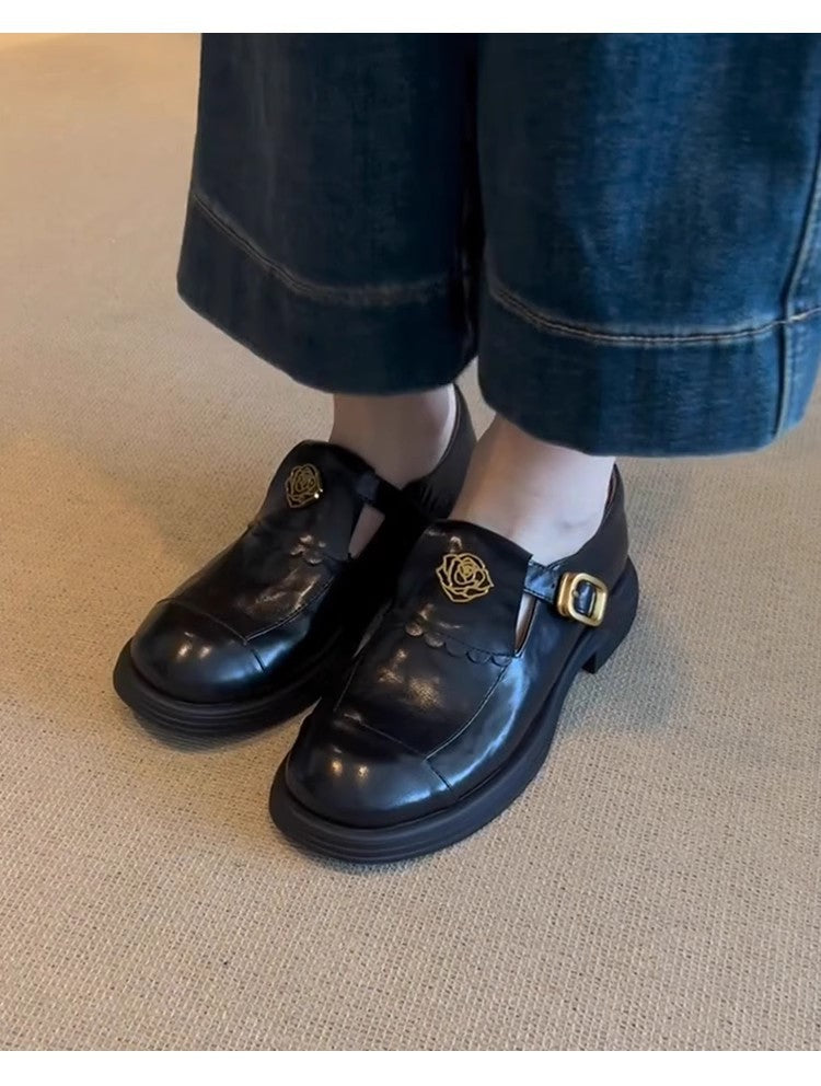 Women's Vintage Thick Bottom Chunky Height Increasing Loafers