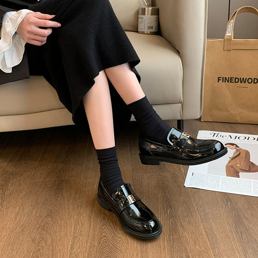 Women's Spring Slip-on Chunky Fat Feet Wide Loafers