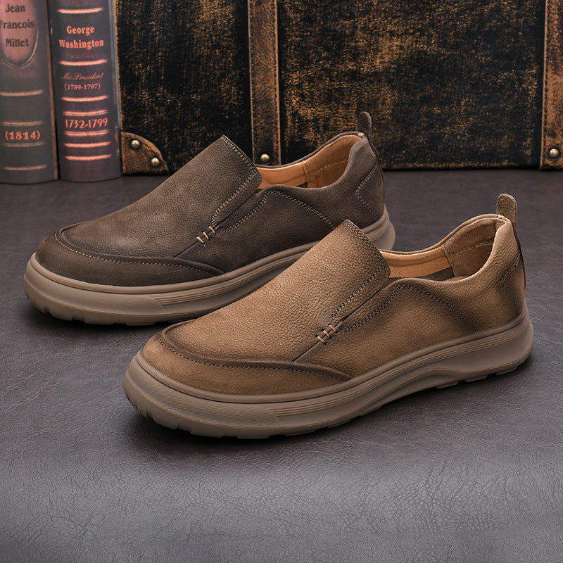 Men's Genuine Top Layer Cowhide Breathable Soft Loafers