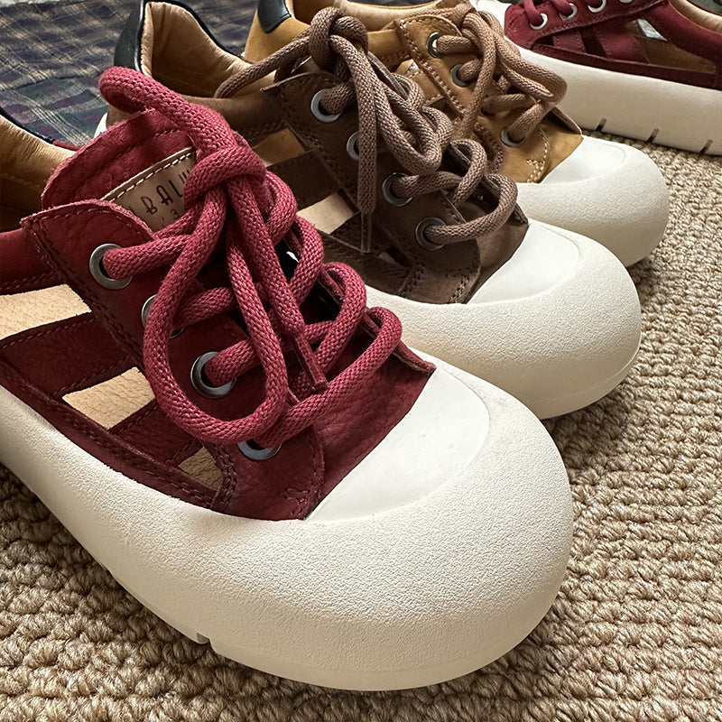 Women's Platform Genuine Big Toe Board Top Casual Shoes