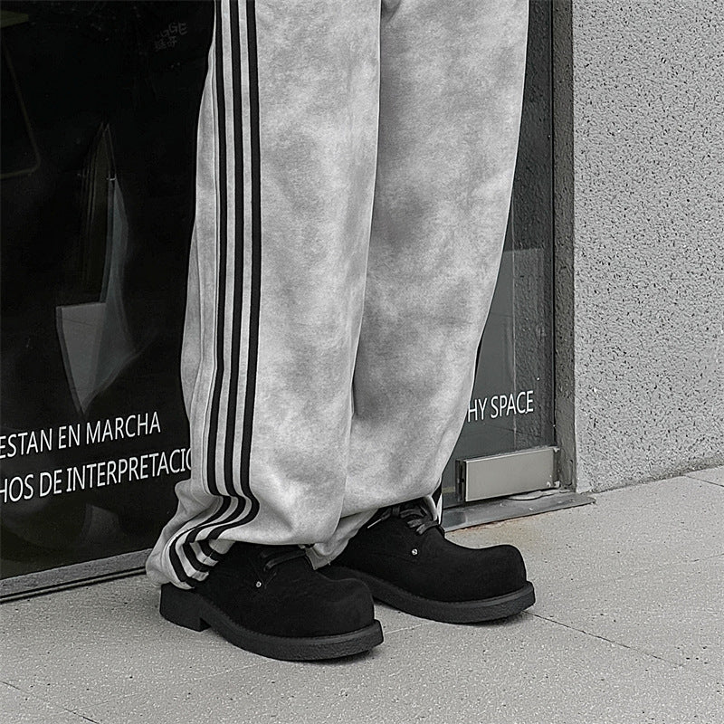 Men's Big Head Thick Bottom Increased Low Top Leather Shoes