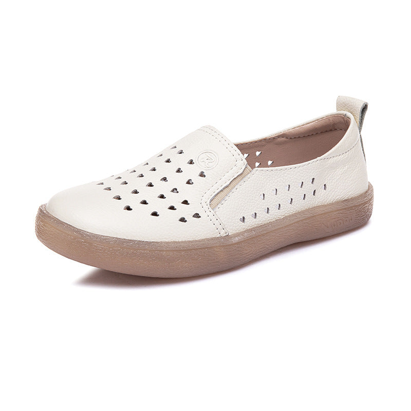 Women's White Breathable Low-cut Mom Slip-on Nurse Casual Shoes