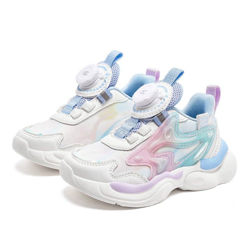 Women's Autumn Surface Rotating Buckle Sole Running Kid's Sneakers