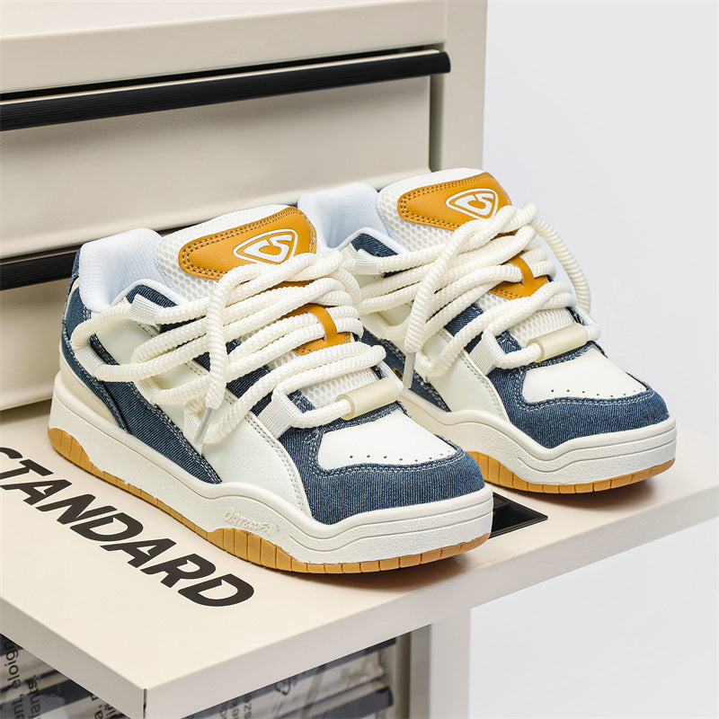 Skateboard White Bread Retro Couple Versatile Sneakers