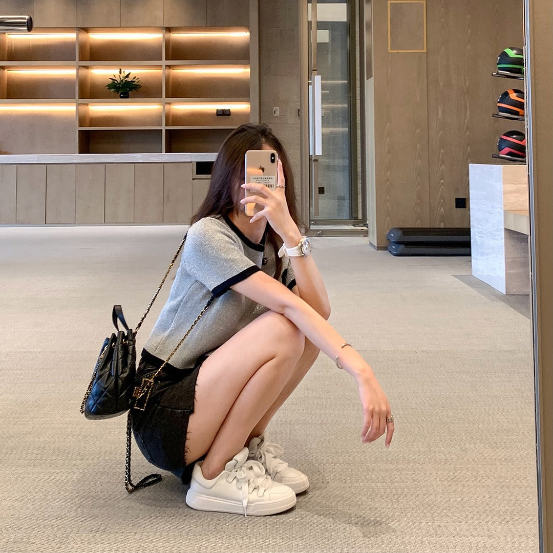 Grape Mom Power Thick Bottom White Sneakers