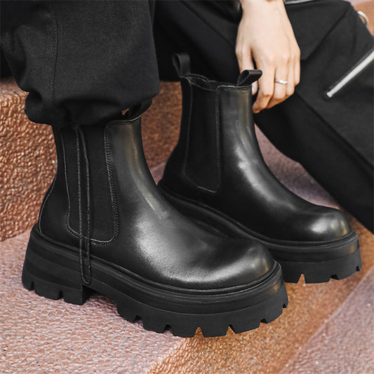 Men's Trendy Fashion Chelsea Thick-soled Smoke Pipe Boots