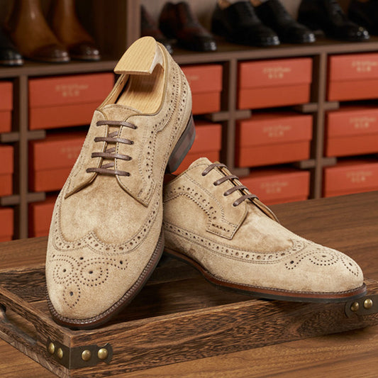 Men's British Formal Wear Reversible Flannel Rock Leather Shoes