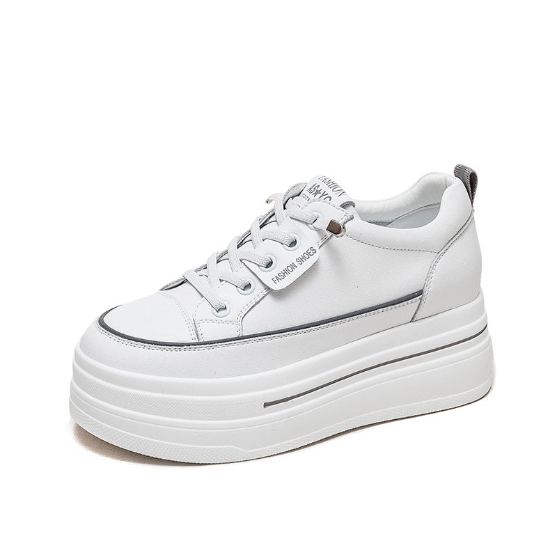 Massage Height Increasing Insole Platform White Casual Shoes