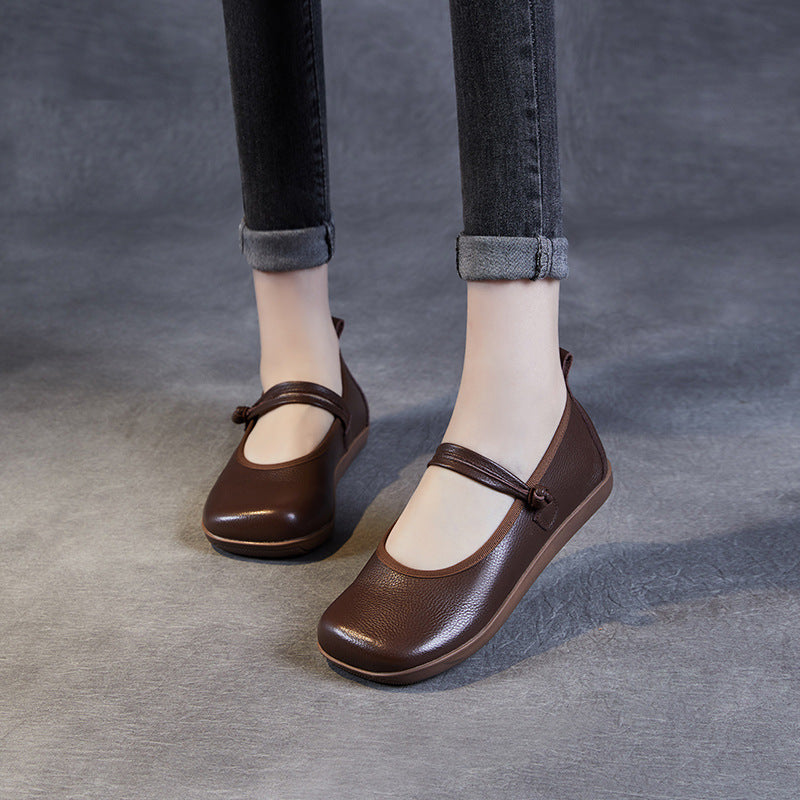 Women's Style Shallow Mouth Soft Bottom Surface Round Toe Pumps Casual Shoes