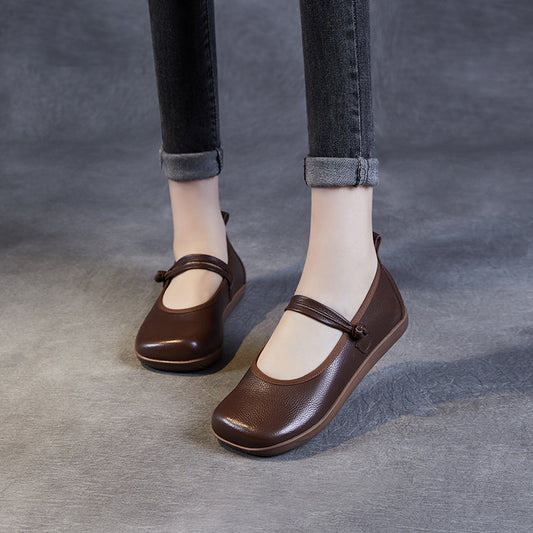 Women's Style Shallow Mouth Soft Bottom Surface Round Toe Pumps Casual Shoes
