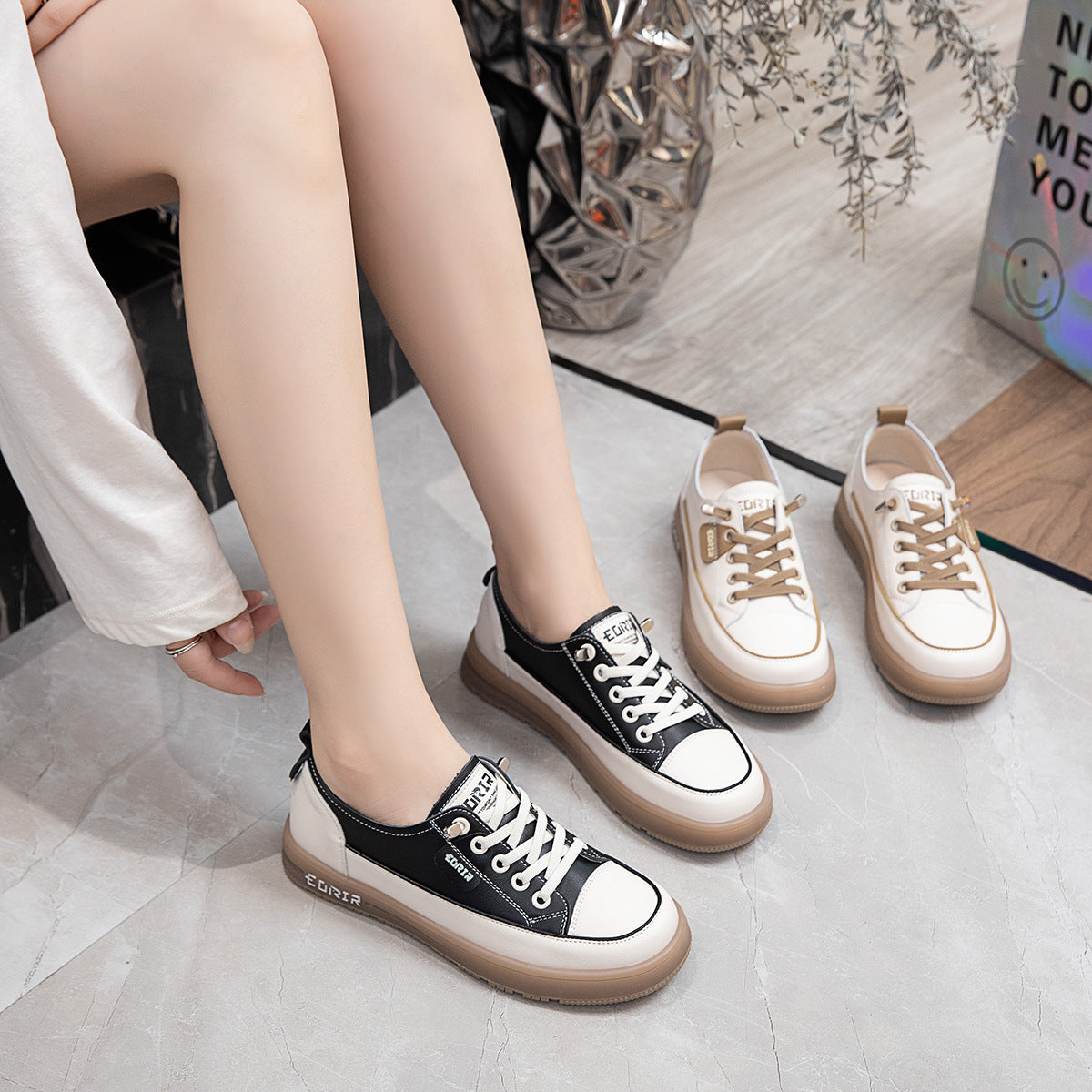 Women's Outsole Small Single-layer Elastic Band Lazy Sneakers