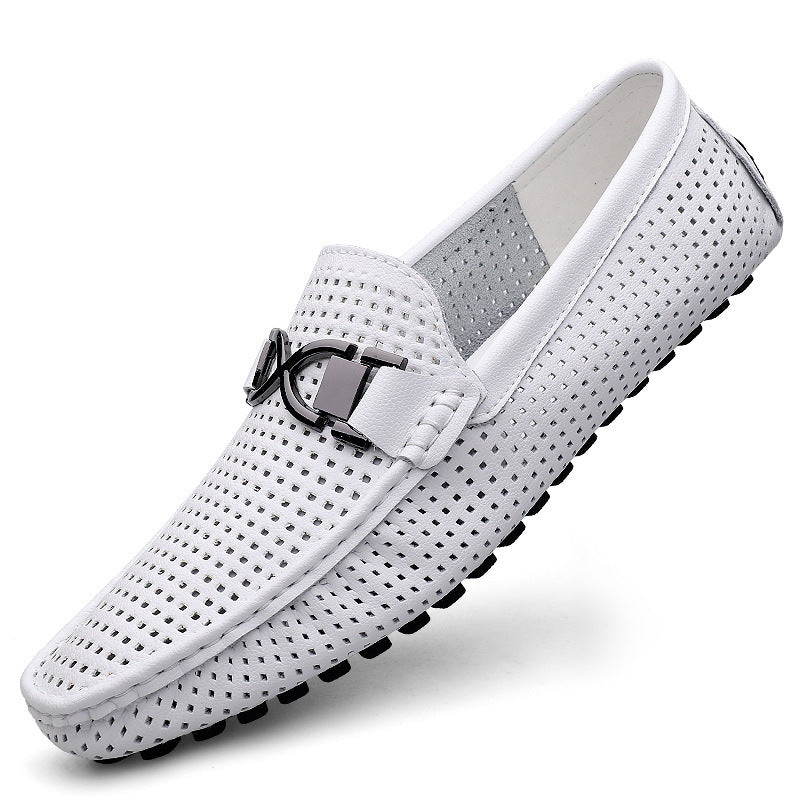 Men's Breathable Thin Soft Bottom Hollow Hole Casual Shoes