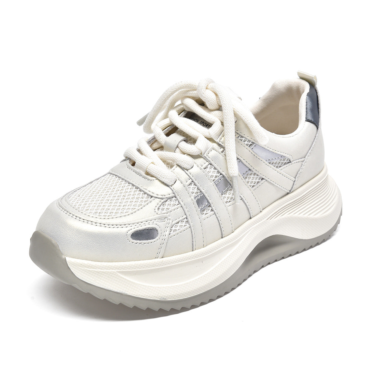 Women's Lace Up Daddy Color Matching Mesh Sports Sneakers