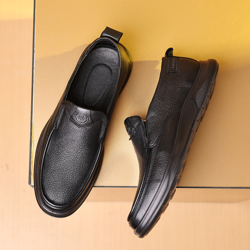 Men's Slip On Soft Bottom Wild Breathable Leather Shoes