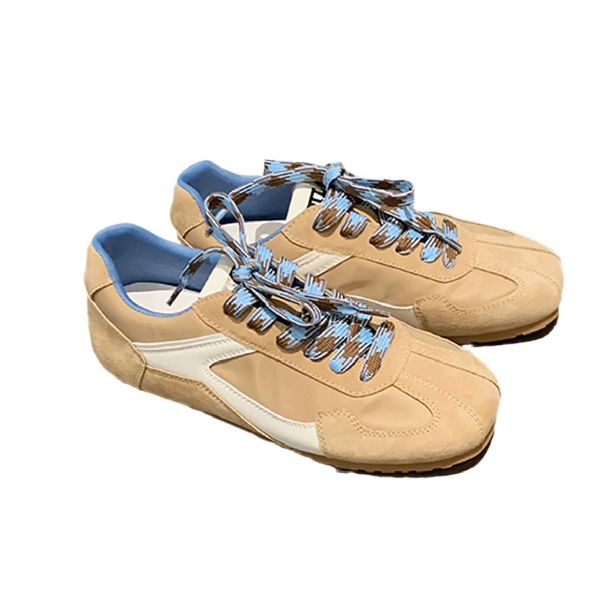 Women's Toe Angora Red Board Contrast Color Platform German Training Genuine Women's Sports Shoes