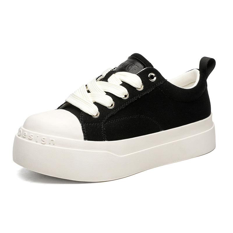 Head Black White Boys Niche Platform Sneakers