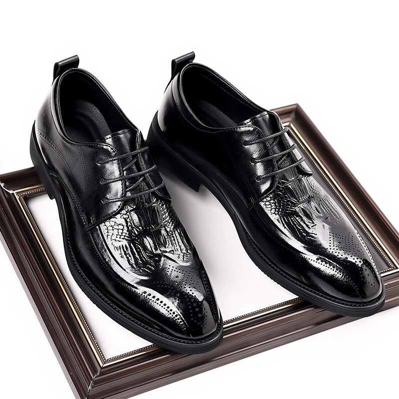 Men's Cowhide British Style Business Formal Wear Leather Shoes