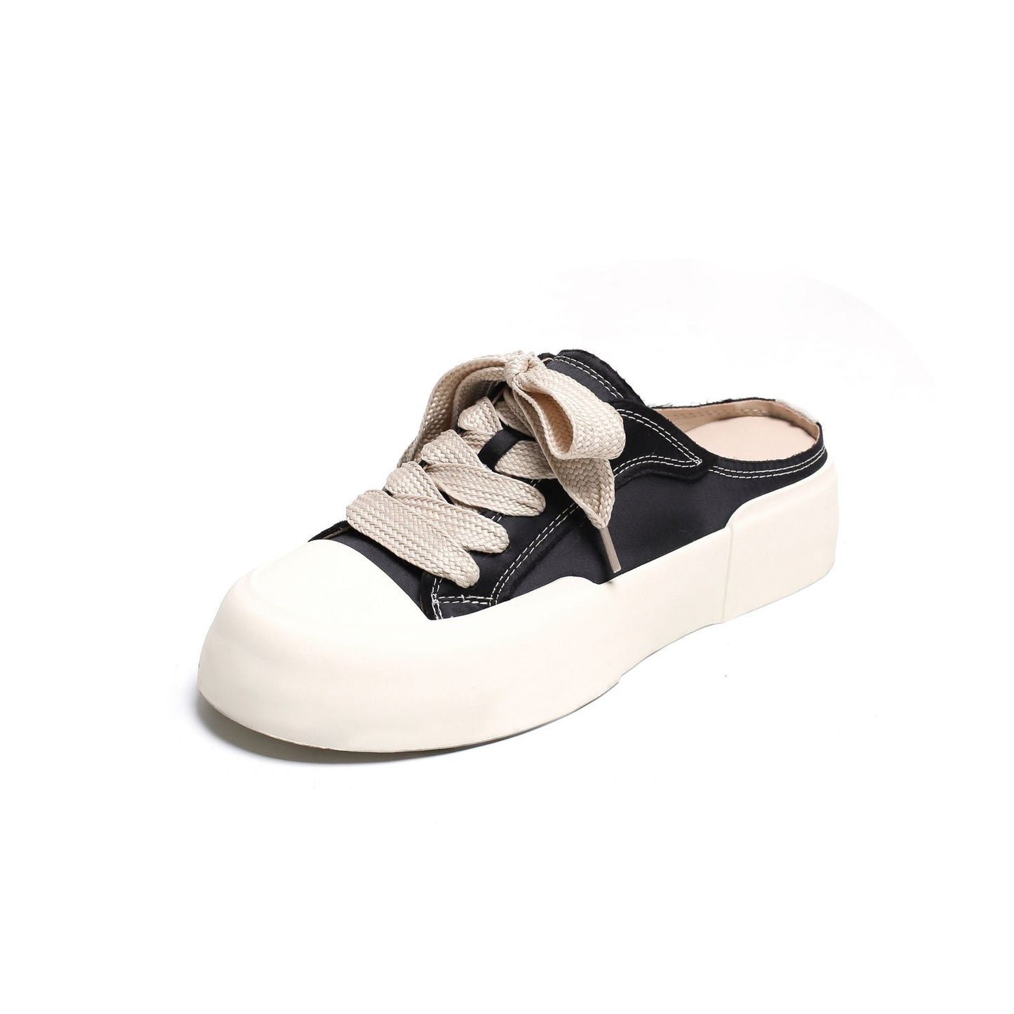 Women's Pump Half Summer Thick Sole Increased Fresh Satin Slippers