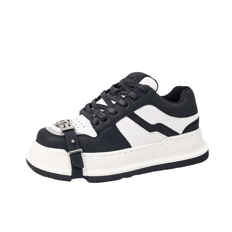 Women's Square Toe Thick Bottom Couple Thin British Casual Shoes