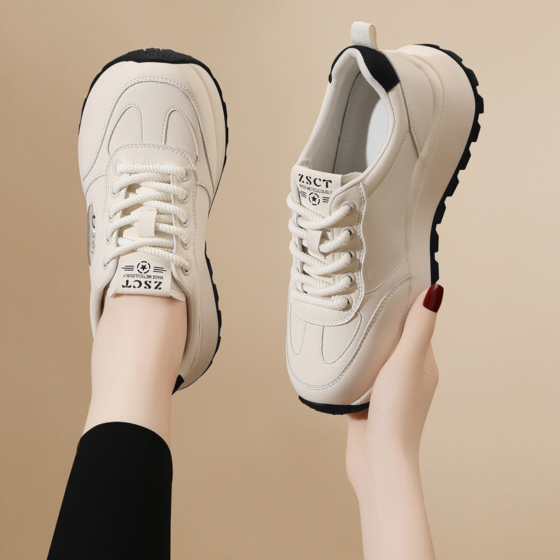 Women's White Flat Fashion Mesh Surface Soft Bottom Lightweight Women's Casual Shoes