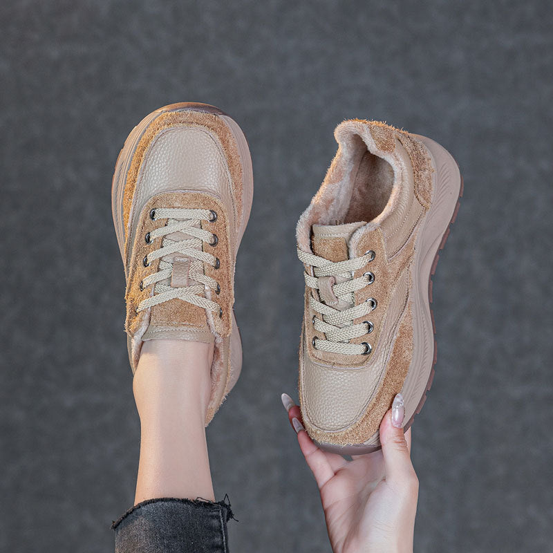 Women's Genuine Winter Veet First Layer Cowhide Women's Sports Shoes