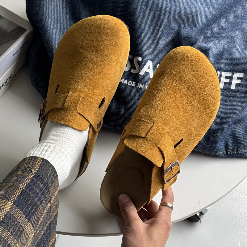 Slip-on Retro Minimalist Design High-grade Outerwear Sandals