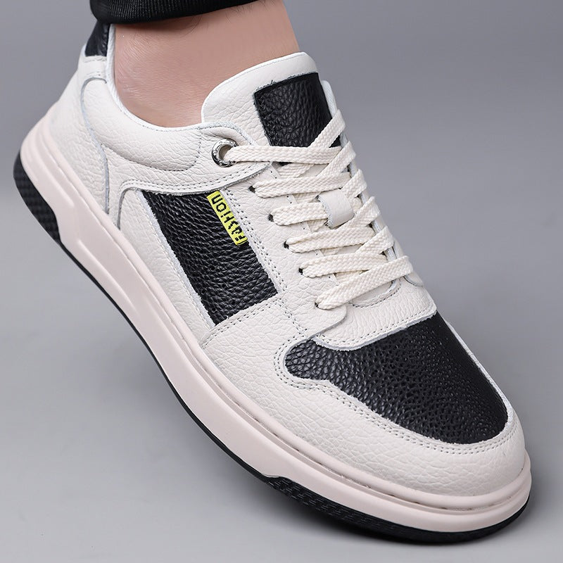 Men's Top Layer Cowhide Breathable Spring Board Trendy Men's Casual Leather Shoes