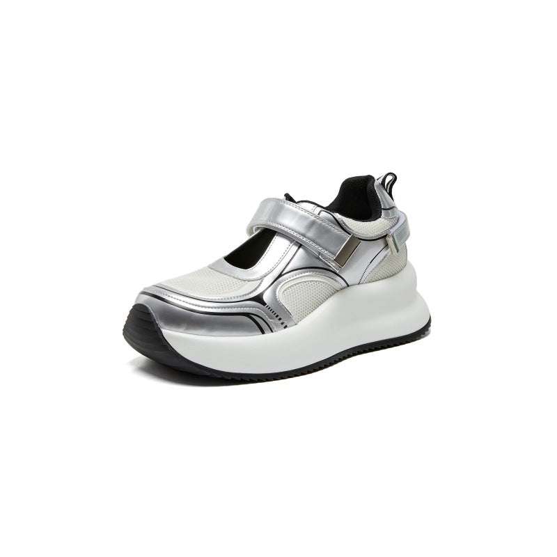 Women's Height Increasing Insole Platform Dad Female Summer Mesh Velcro Sneakers
