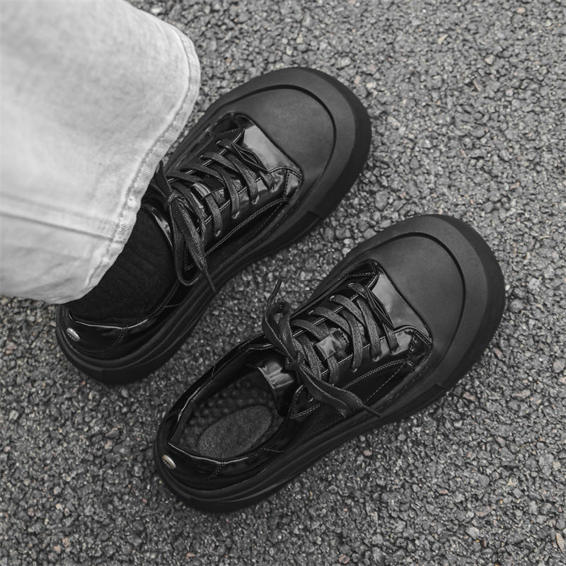 Men's Thick Sole Height Increasing British Distressed Warped Sneakers