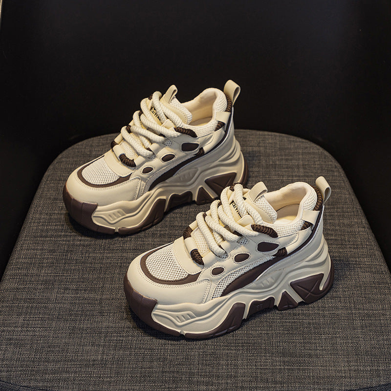 Women's Increasing Insole Dad Spring Thick Bottom Transparent Mesh Fashion Sports Women's Shoes