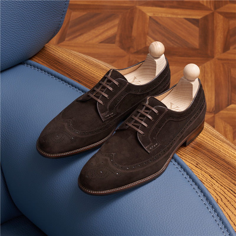 Men's British Formal Wear Reversible Flannel Rock Leather Shoes