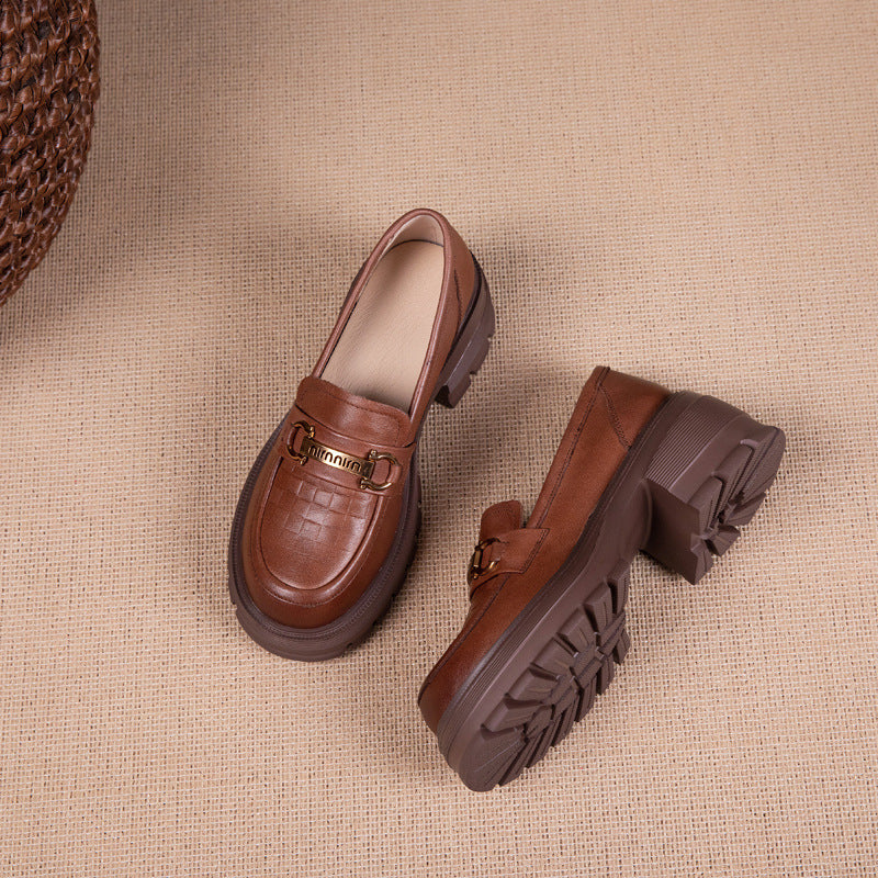 Women's Commuter Autumn British Style Platform Small Loafers