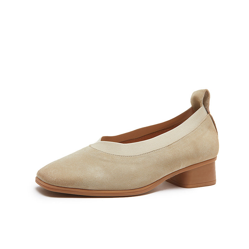 Women's Frosted Reversible Cowhide Chunky Peas Ugly Women's Shoes