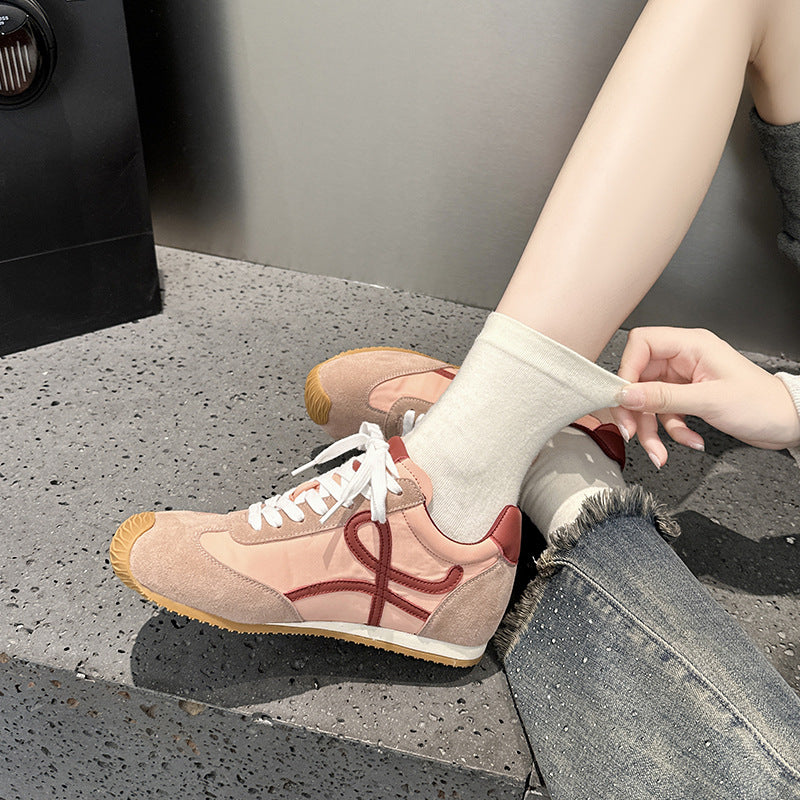 Women's Early Autumn Height Increasing Insole German Training Retro Color Matching Women's Sports Shoes
