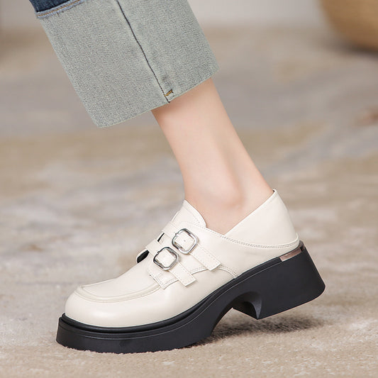 Women's British Style Mary Jane Chunky Heightened Loafers