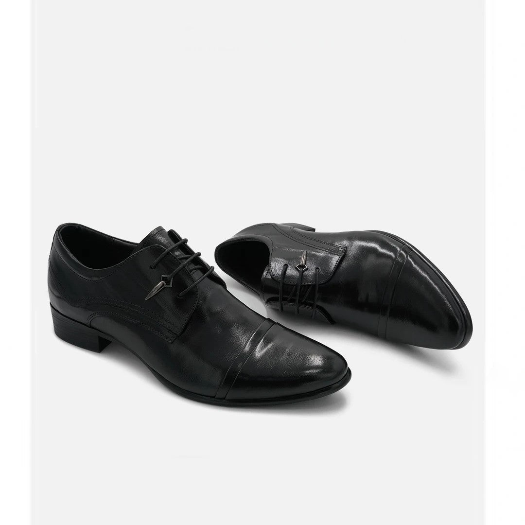 Men's Spring British Pointed Trendy Formal Wear Breathable Leather Shoes