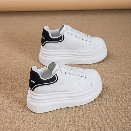Women's & Men's Hidden White Small Platform Thick-soled Slim Casual Shoes