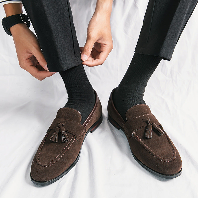 Men's Matte Slip-on Lofter Business Club Hairdresser Leather Shoes