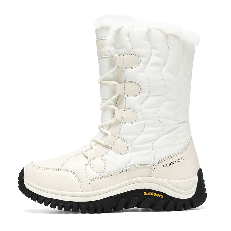 Women's Fleece-lined Thickened Outdoor Northeast Cotton Padded Snow Boots