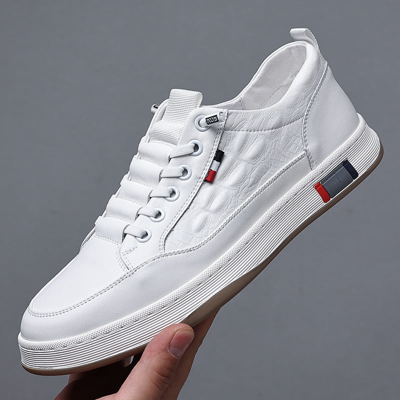 Men's White For Sports Trendy Breathable Men's Casual Leather Shoes