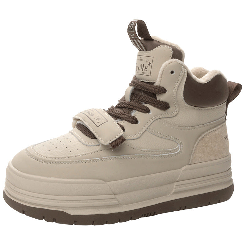 Women's Thick Fleece Warm Genuine High Board Women's Shoes