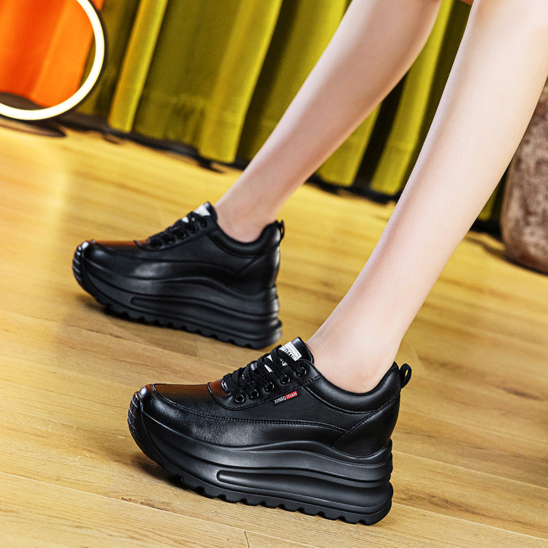 Women's Increasing Insole Single-layer Small Platform Thick Men's Shoes