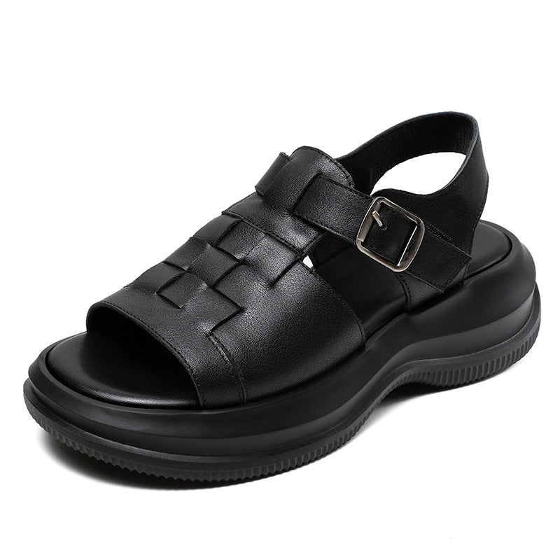 Women's & Men's Weave Fashion Thick Bottom Chunky Roman Open Sandals