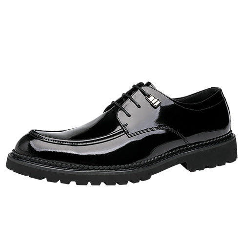 Men's Business High-grade Genuine Patent British Style First Layer Cowhide Leather Shoes