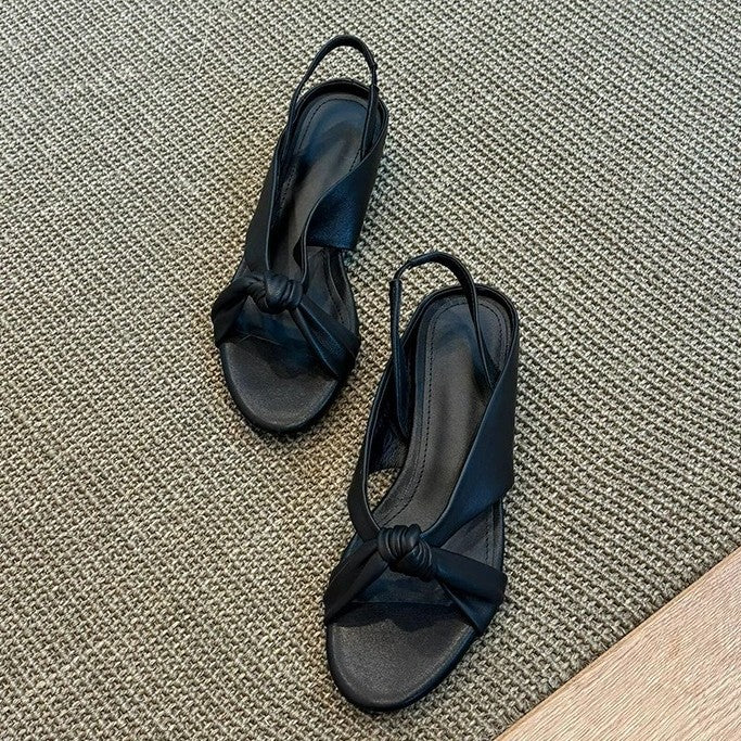 Women's Simple Cross Strap Roman Summer Open Toe Wedge Sandals