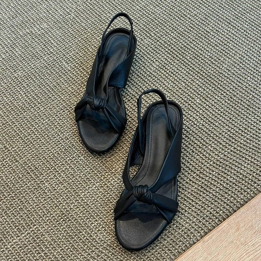 Women's Simple Cross Strap Roman Summer Open Toe Wedge Sandals