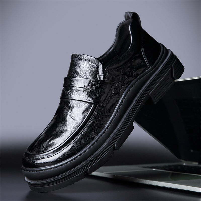Men's Slip-on British Style Genuine Business Trends High Leather Shoes