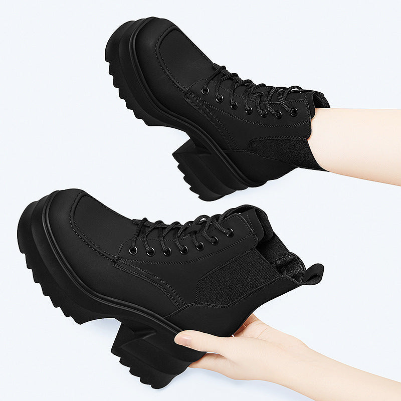 Women's Thick-soled British Style Hidden Martin Autumn Boots