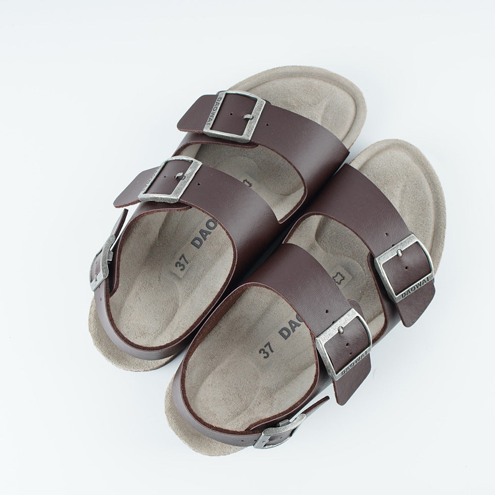 Women's & Men's Cork Double Buckle Series Sandals